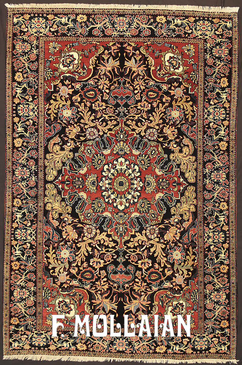 Tapis Persan Antique Saruk Farahan n°:95913257